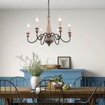 Willowbrook Farmhouse Chandelier – Rustic Wood & Metal 6-Light Pendant