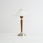 Winston Vintage Table Lamp – Fluted Glass & Walnut Wood LED Desk Lamp