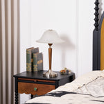 Winston Vintage Table Lamp – Fluted Glass & Walnut Wood LED Desk Lamp