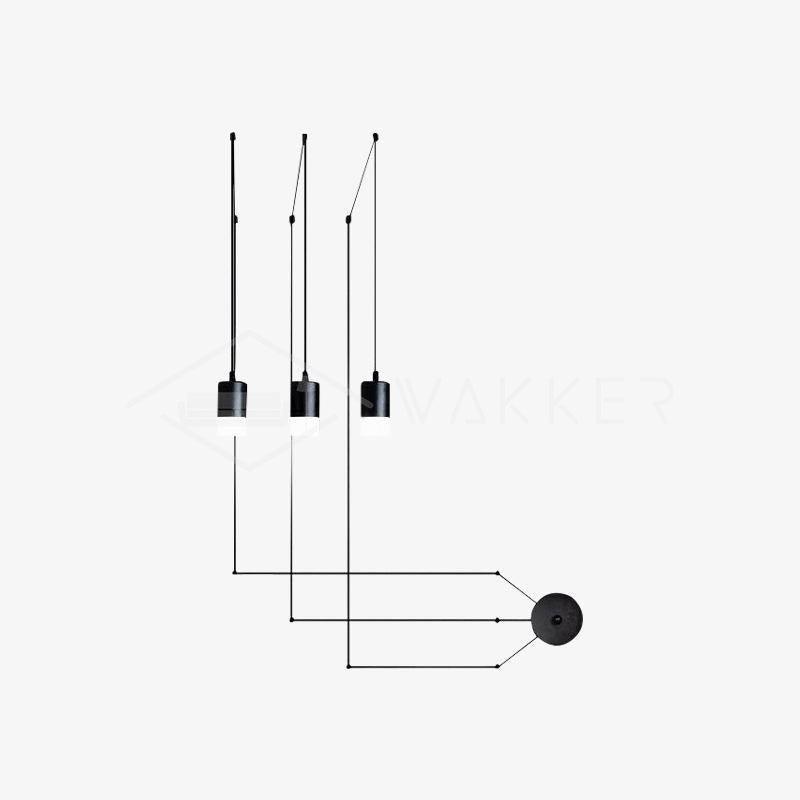 Line Form Pendant Light – Minimalist Geometric LED Chandelier