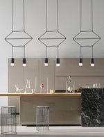 Line Art Pendant Light – Modern Linear LED Chandelier
