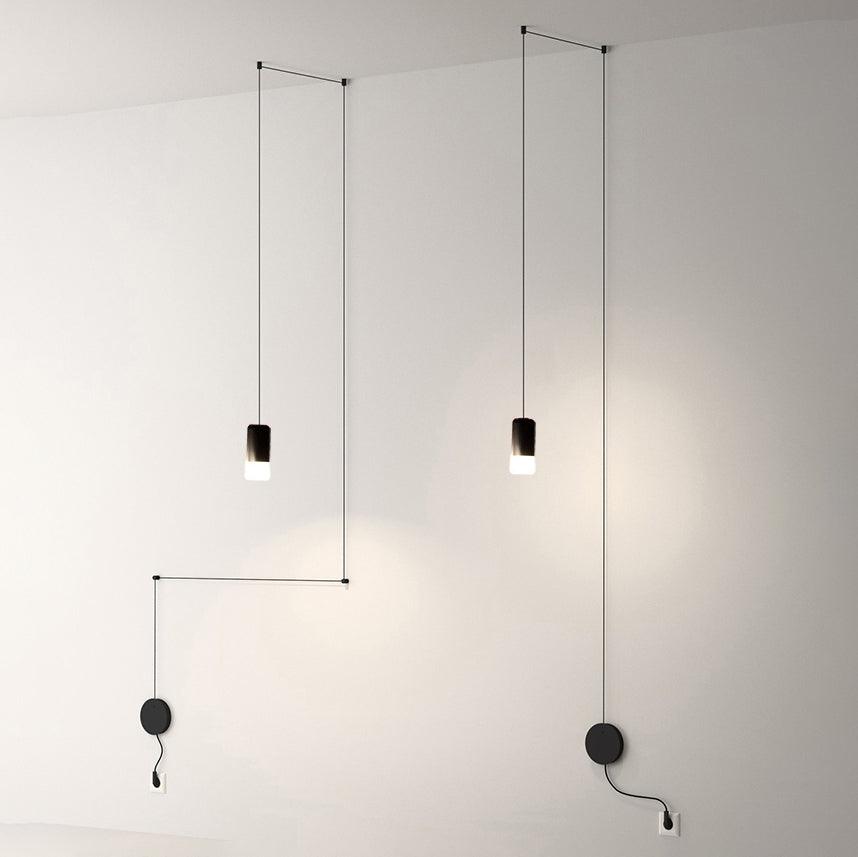 Line Form Pendant Light – Minimalist Geometric LED Chandelier