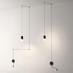 Line Form Pendant Light – Minimalist Geometric LED Chandelier