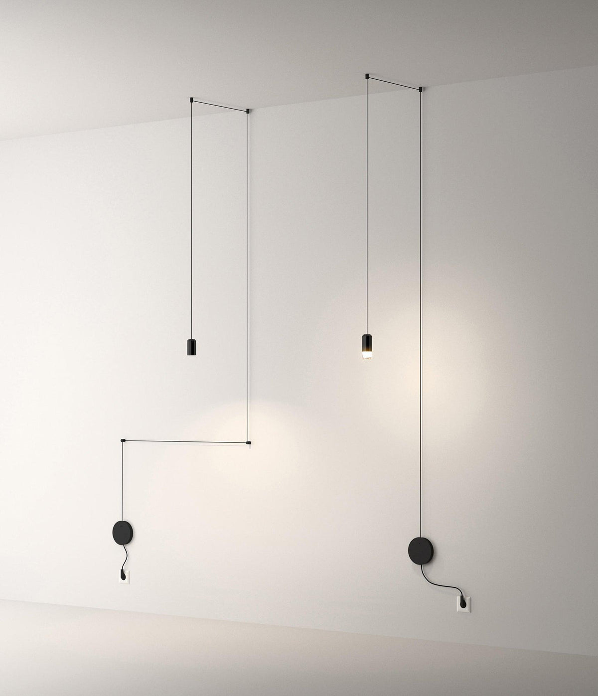 Line Form Pendant Light – Minimalist Geometric LED Chandelier