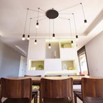 Line Form Pendant Light – Minimalist Geometric LED Chandelier