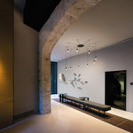 Line Form Pendant Light – Minimalist Geometric LED Chandelier