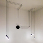 Line Form Pendant Light – Minimalist Geometric LED Chandelier