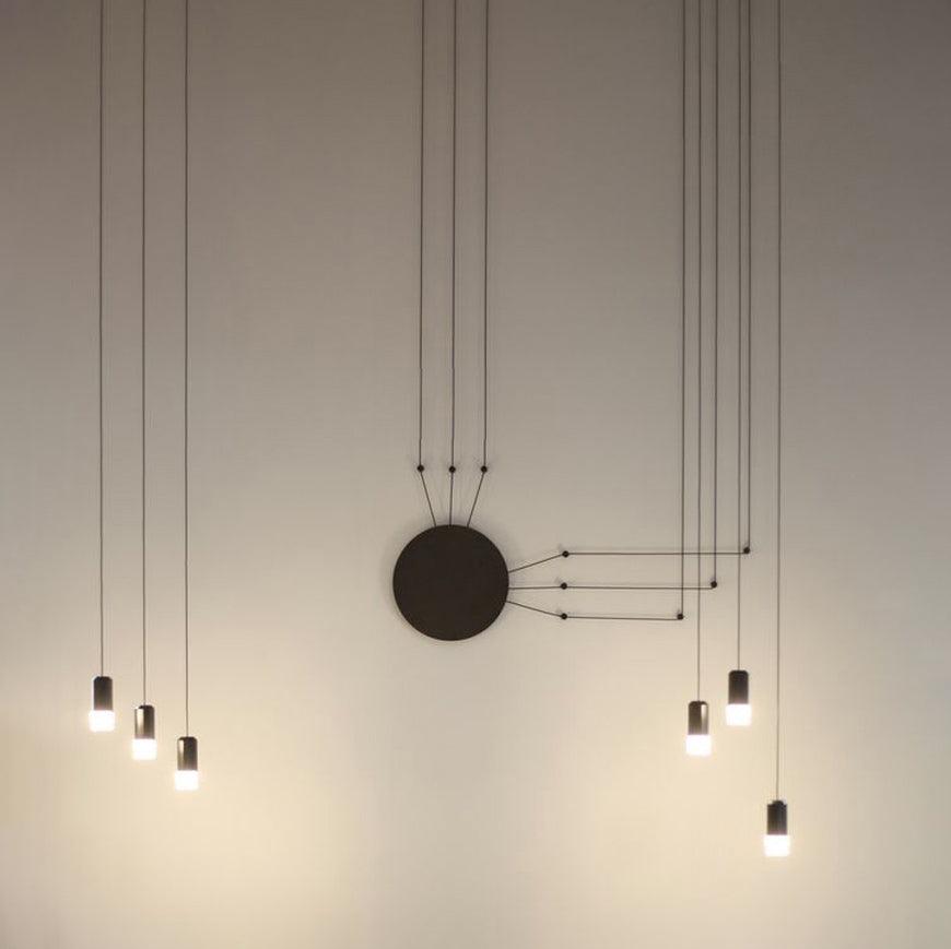 Line Form Pendant Light – Minimalist Geometric LED Chandelier