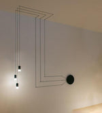 Line Form Pendant Light – Minimalist Geometric LED Chandelier
