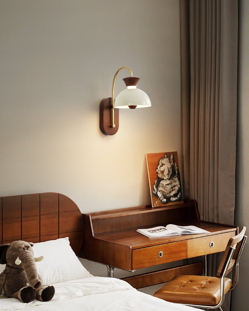 Arc Wood Wall Sconce with Integrated LED — Modern Minimalist Lighting