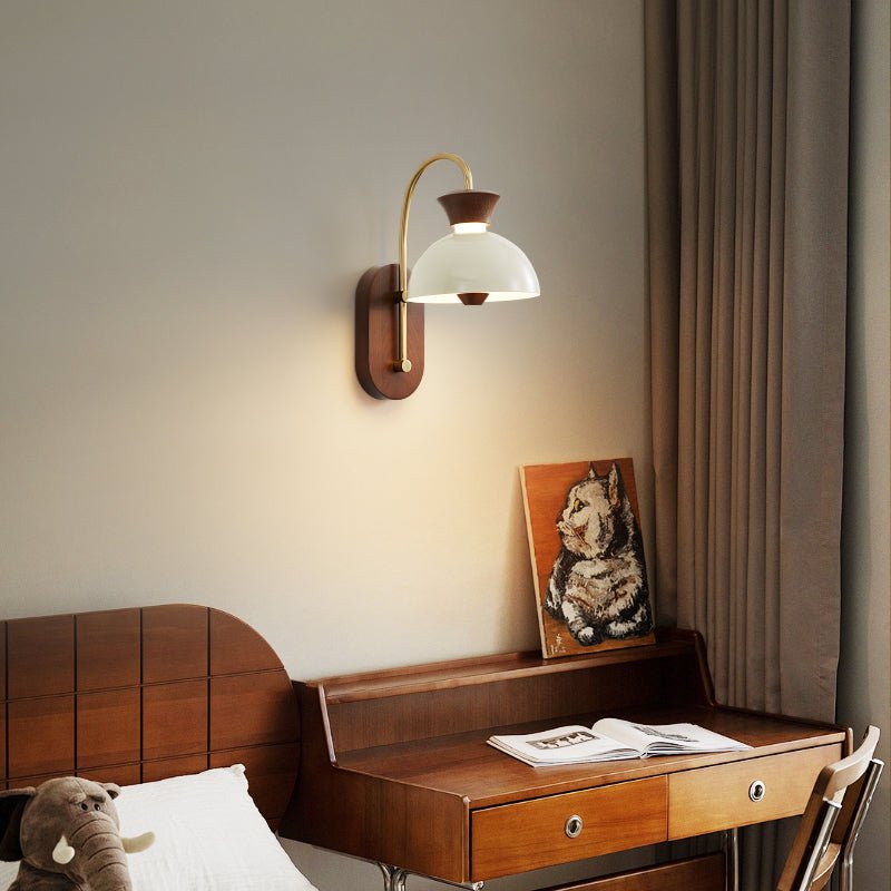 Arc Wood Wall Sconce with Integrated LED — Modern Minimalist Lighting
