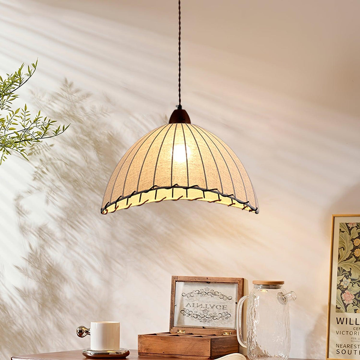 Wood And Fabric Series Pendant Lamp