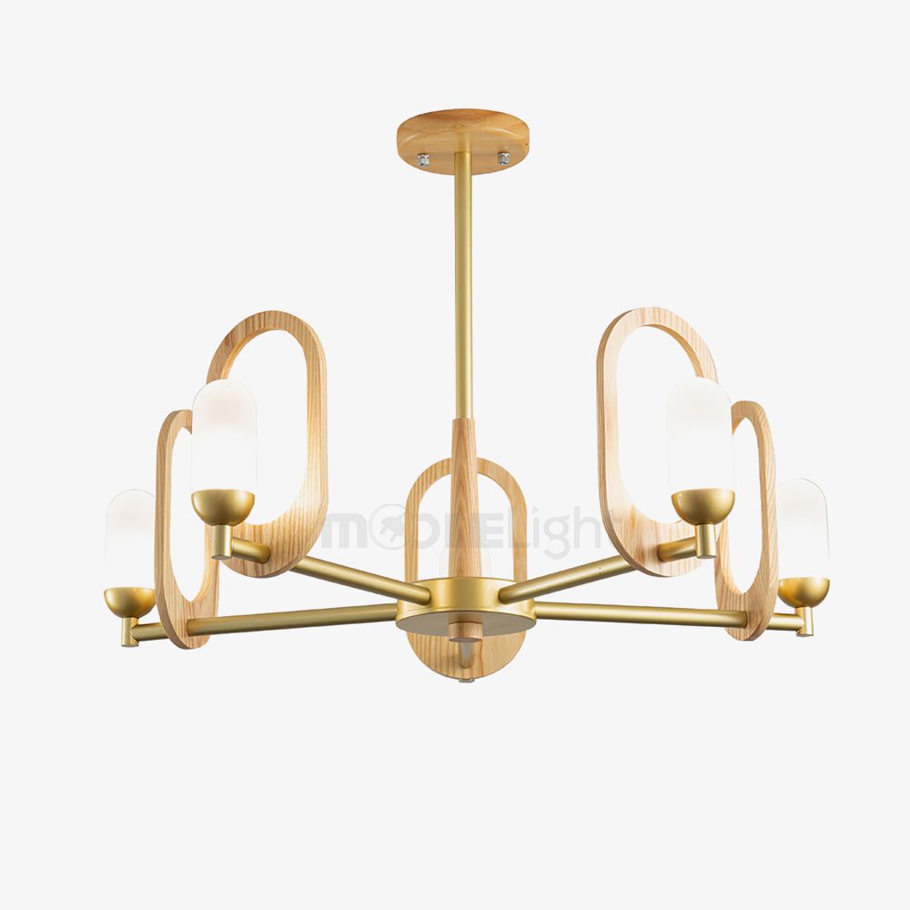 Wood Art Halo Chandelier
