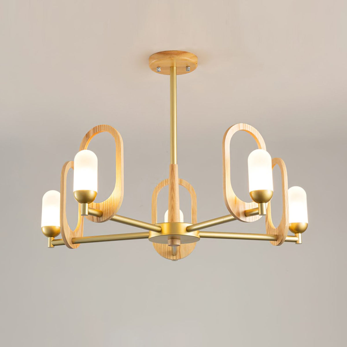 Wood Art Halo Chandelier