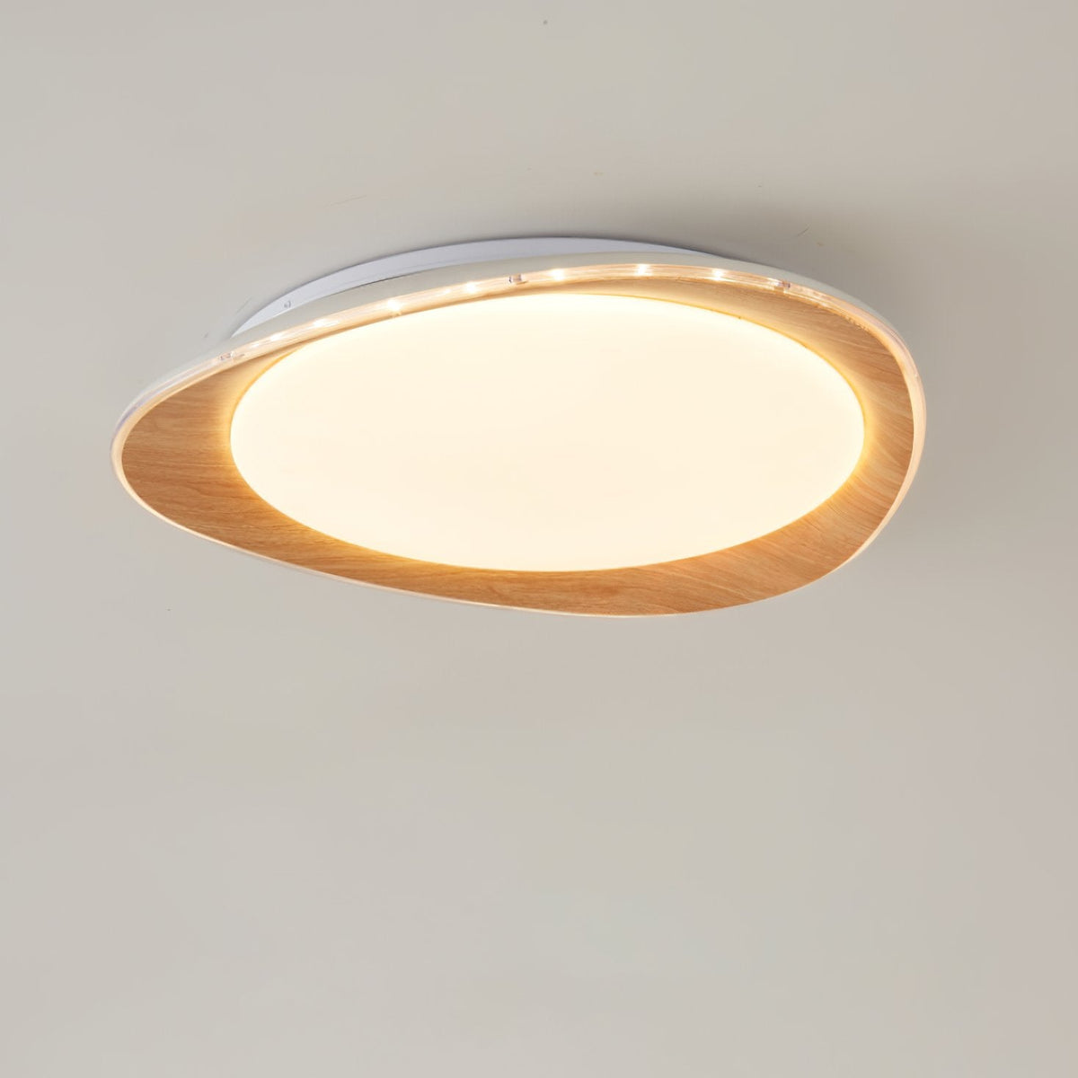 Wood Grain Flying Cake Ceiling Lamp