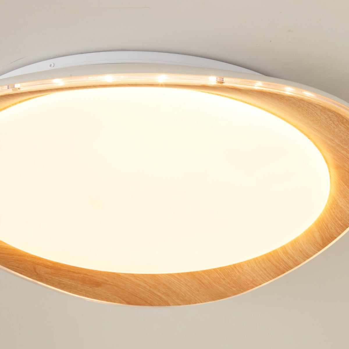 Wood Grain Flying Cake Ceiling Lamp