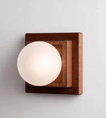 Layered Wood Globe Wall Sconce | Modern LED Wall Light for Bedroom & Living Room