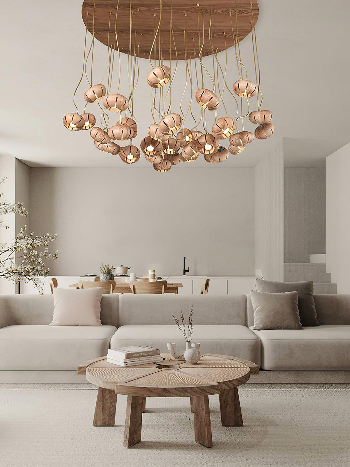 wood-pumpkin-cluster-chandelier
