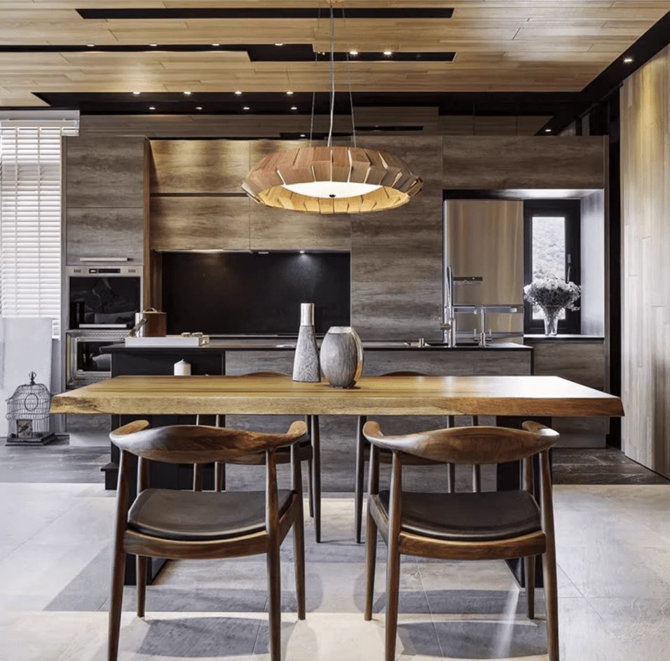 Artisan Wood Ring Chandelier with Integrated LED
