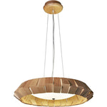Artisan Wood Ring Chandelier with Integrated LED