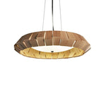 Artisan Wood Ring Chandelier with Integrated LED
