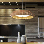 Artisan Wood Ring Chandelier with Integrated LED