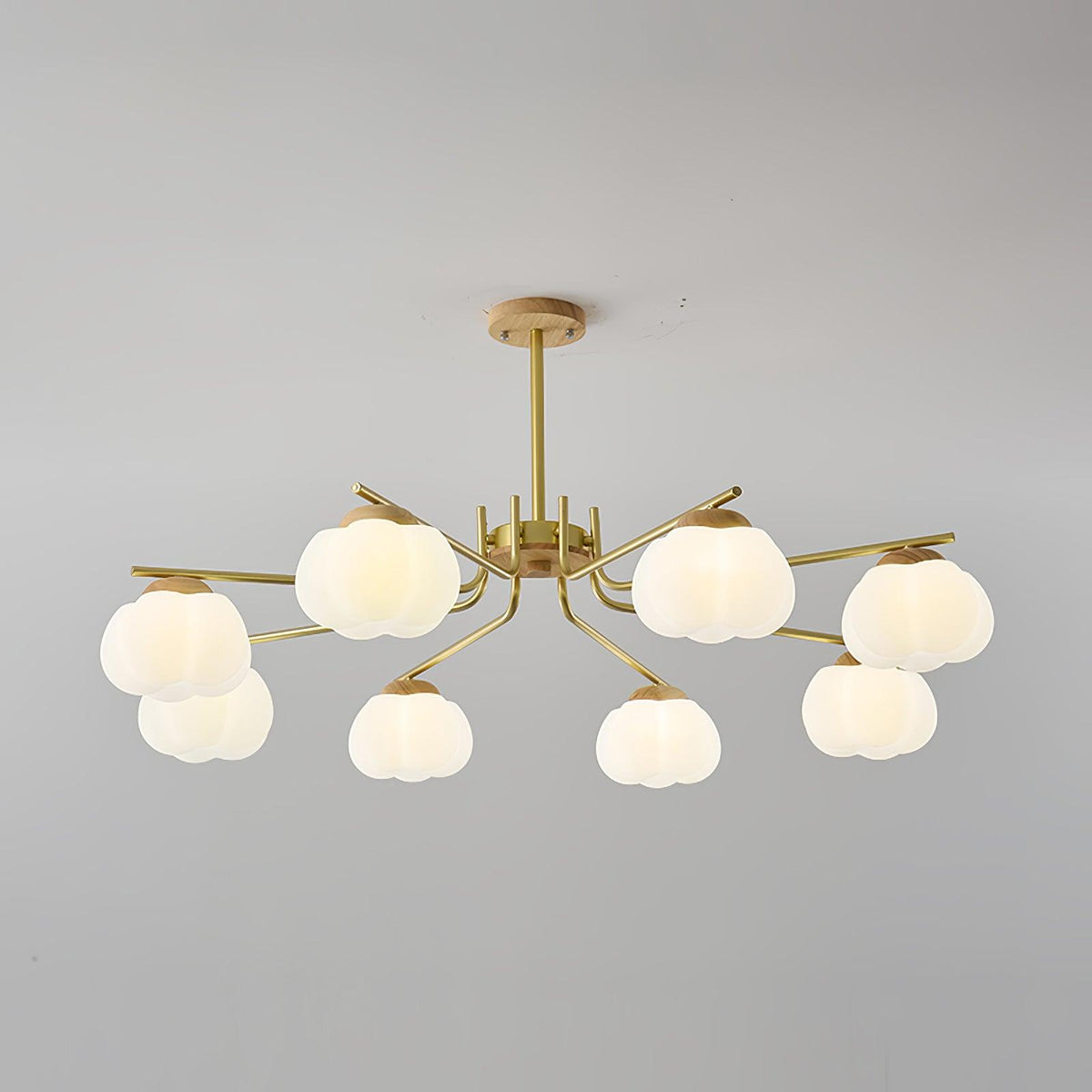 Modern Gold and White Globe Chandelier for Living and Dining Rooms