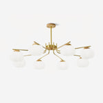 Modern Gold and White Globe Chandelier for Living and Dining Rooms