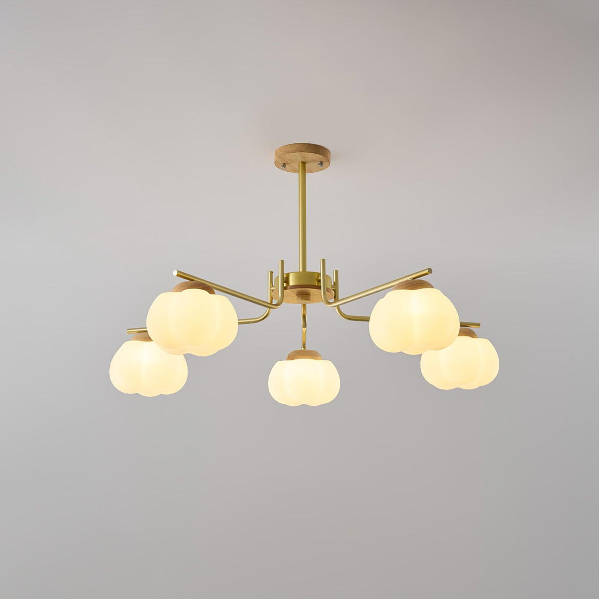 Modern Gold and White Globe Chandelier for Living and Dining Rooms
