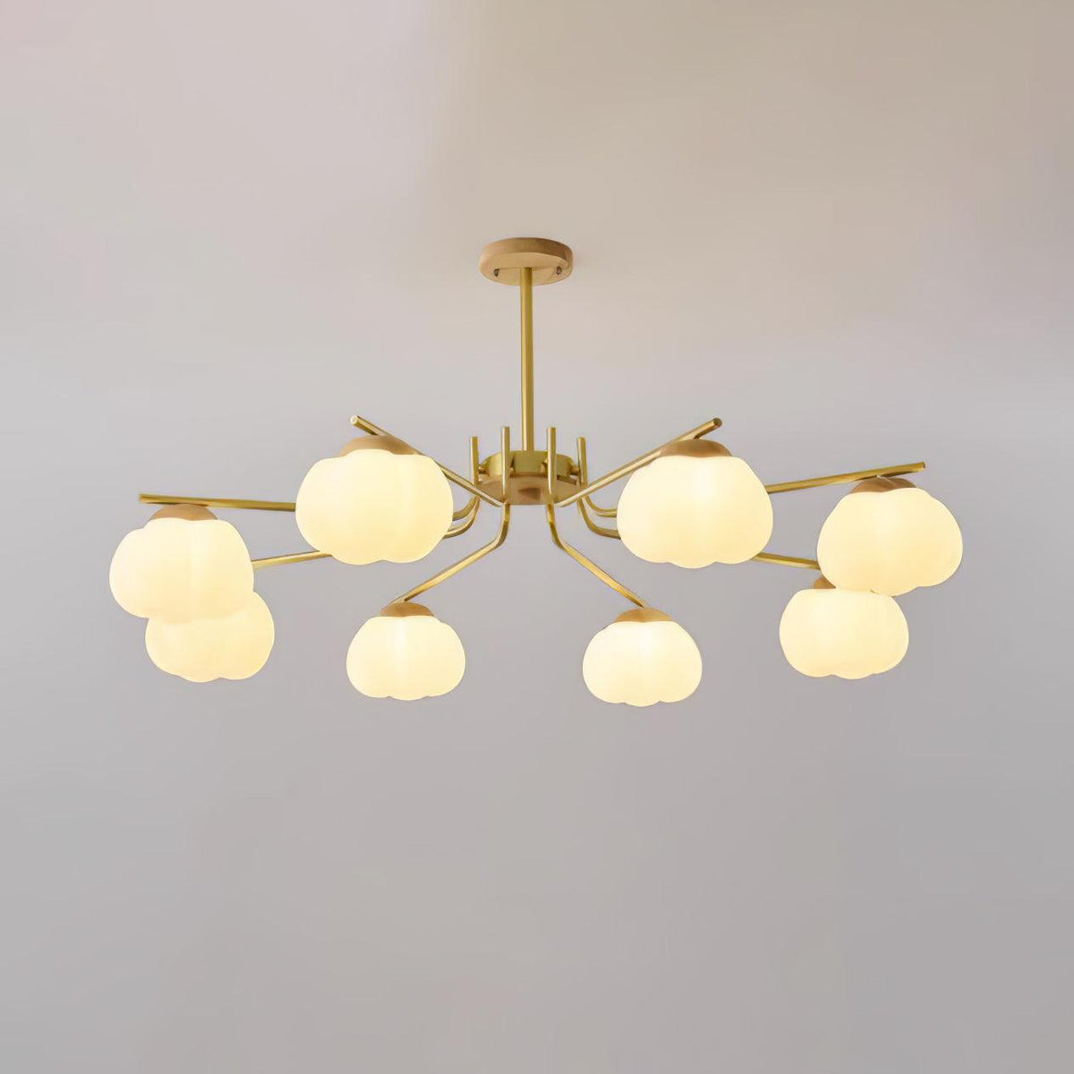 Modern Gold and White Globe Chandelier for Living and Dining Rooms