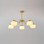 Modern Gold and White Globe Chandelier for Living and Dining Rooms