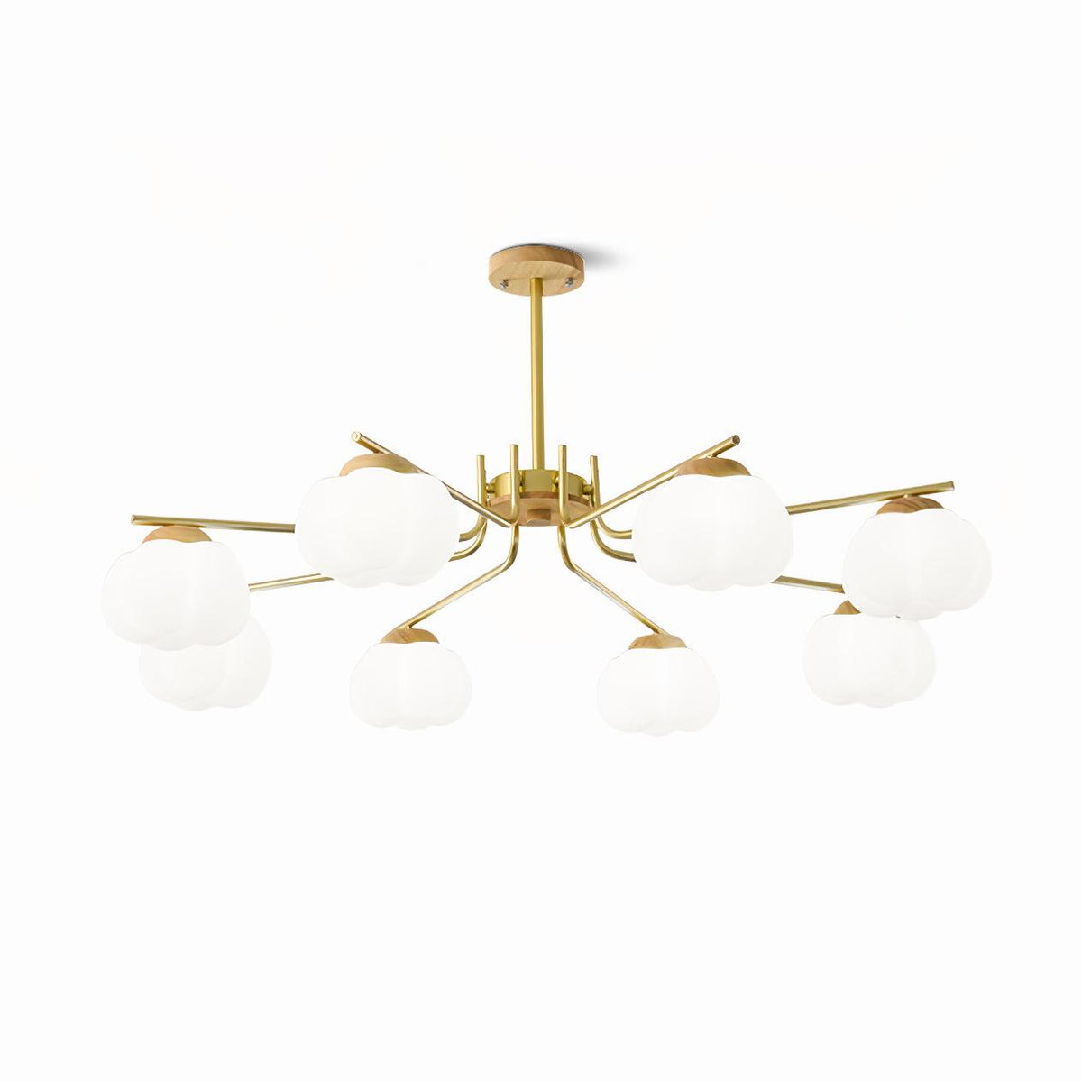 Modern Gold and White Globe Chandelier for Living and Dining Rooms