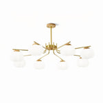 Modern Gold and White Globe Chandelier for Living and Dining Rooms