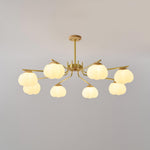 Modern Gold and White Globe Chandelier for Living and Dining Rooms