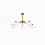 Modern Gold and White Globe Chandelier for Living and Dining Rooms
