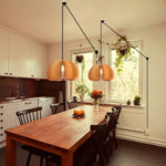 Artisan Wooden Pumpkin Swag Pendant Light for Cozy Interiors