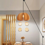 Artisan Wooden Pumpkin Swag Pendant Light for Cozy Interiors