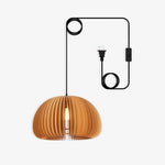 Artisan Wooden Pumpkin Swag Pendant Light for Cozy Interiors