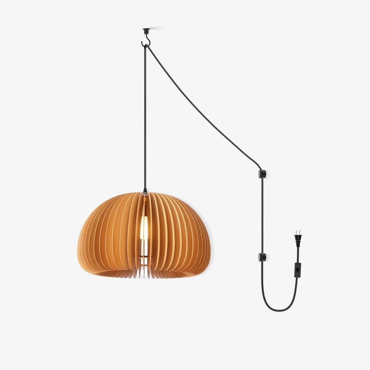 Artisan Wooden Pumpkin Swag Pendant Light for Cozy Interiors