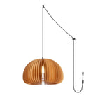 Artisan Wooden Pumpkin Swag Pendant Light for Cozy Interiors