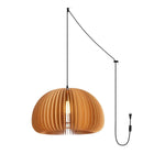 Artisan Wooden Pumpkin Swag Pendant Light for Cozy Interiors