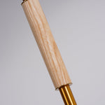 Pleated Retro Wooden Table Lamp with Brass Accents