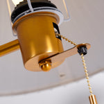 Pleated Retro Wooden Table Lamp with Brass Accents