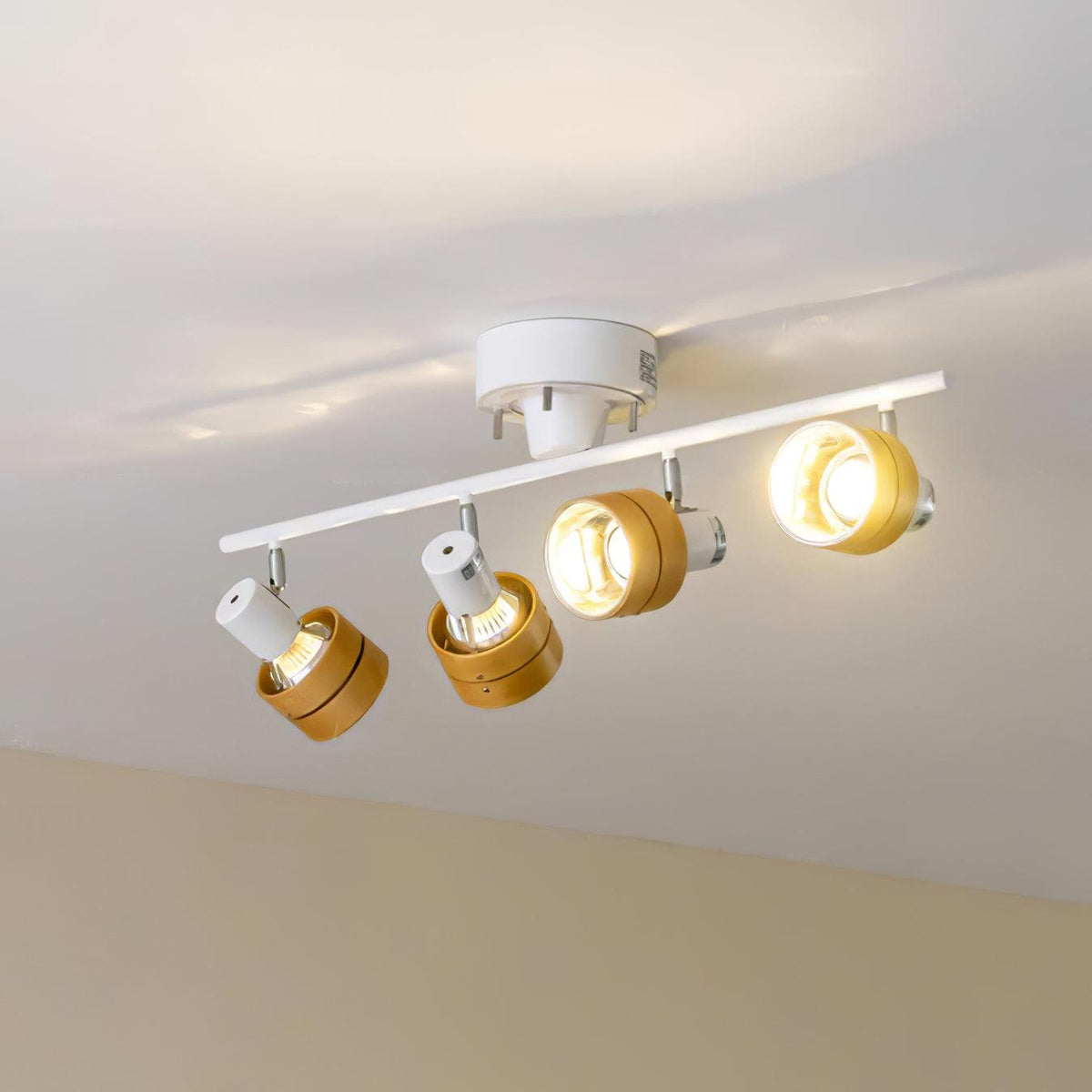 Wooden Adjustable Spot Ceiling Lamp