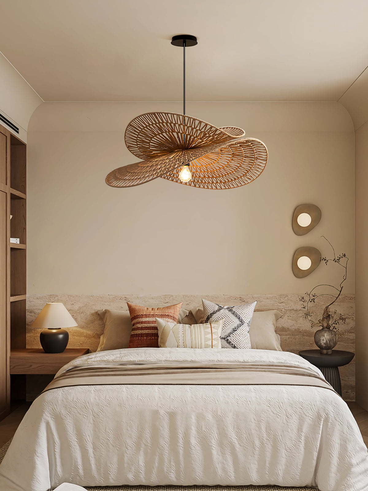 Woven Breeze Pendant Light – Natural Hemp Rope & Metal, Bohemian Modern Ceiling Lamp