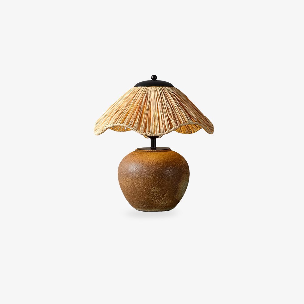 Keramik-Tischlampe mit Geflechtmuster