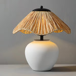 Keramik-Tischlampe mit Geflechtmuster