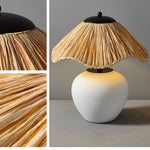 Keramik-Tischlampe mit Geflechtmuster