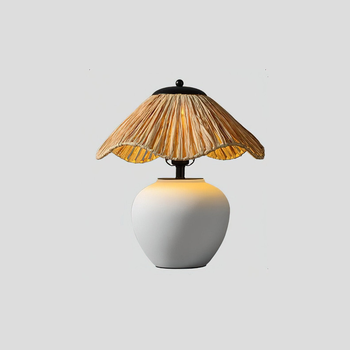 Keramik-Tischlampe mit Geflechtmuster