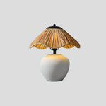 Keramik-Tischlampe mit Geflechtmuster